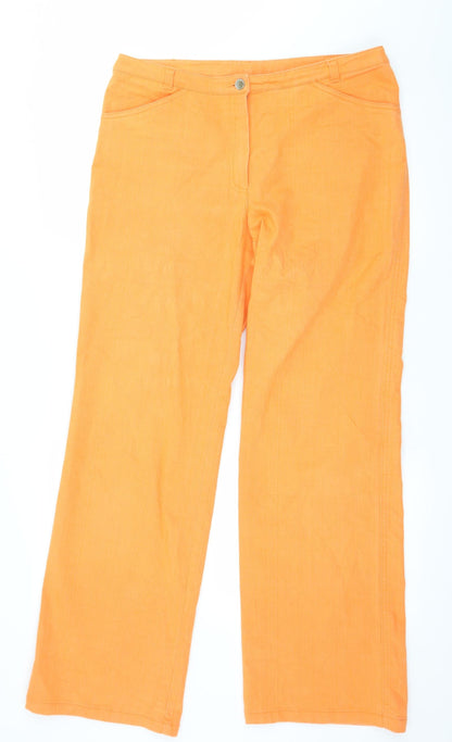 Womens UK Size 14 Cecilia Classics Regular Fit Straight Orange Jeans