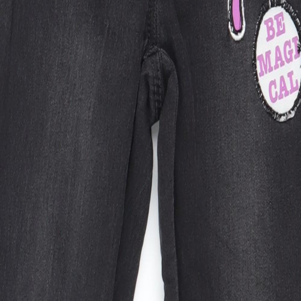 Pepperts! Girls Grey Geometric Denim Skinny Jeans Size 9-10 Years - Badged