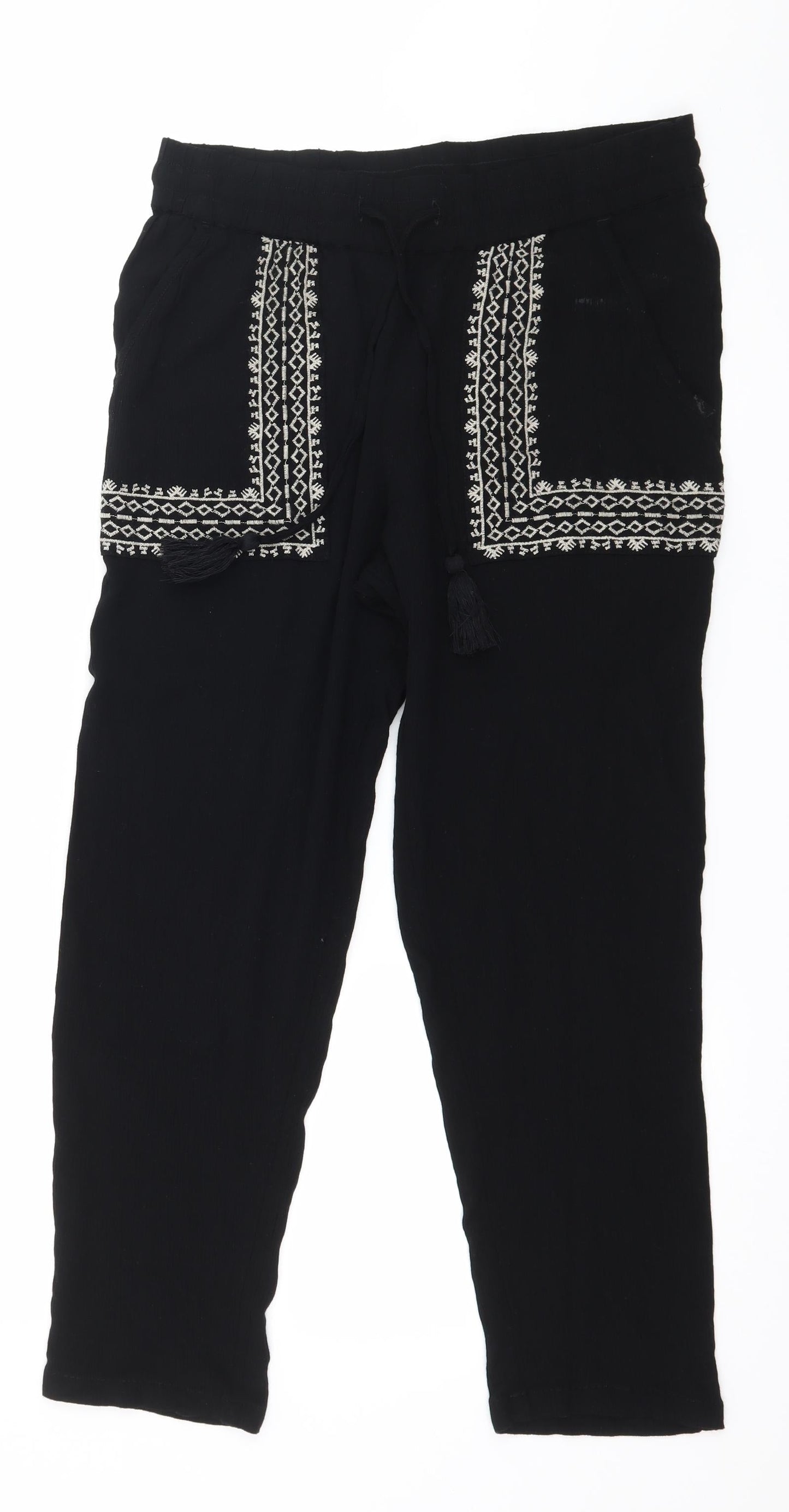 Womens UK Size 10 Marks and Spencer Regular Fit  Black Trousers