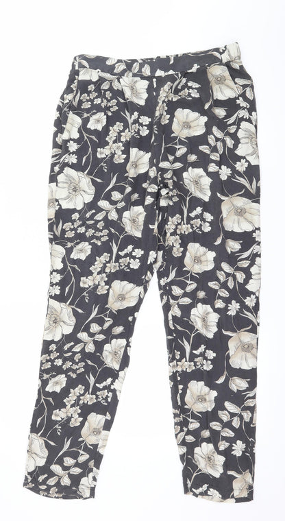 George Womens Green Floral  Trousers  Size 12 L27 in