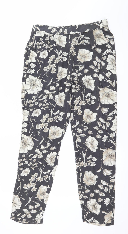 George Womens Green Floral  Trousers  Size 12 L27 in