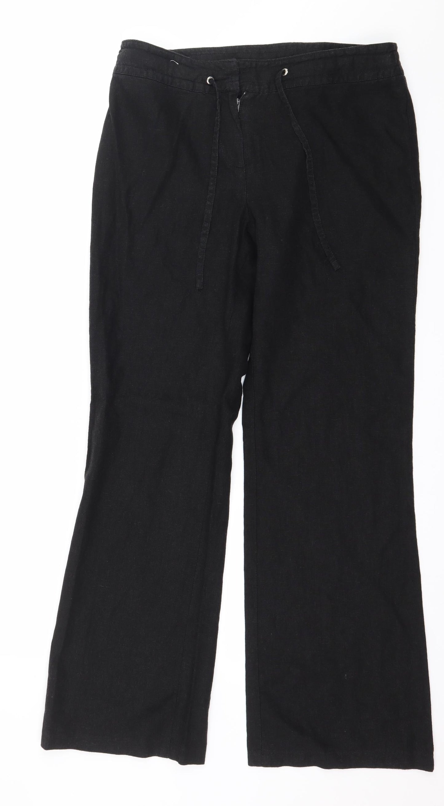 Collezioni Womens Black   Trousers  Size 12 L29 in