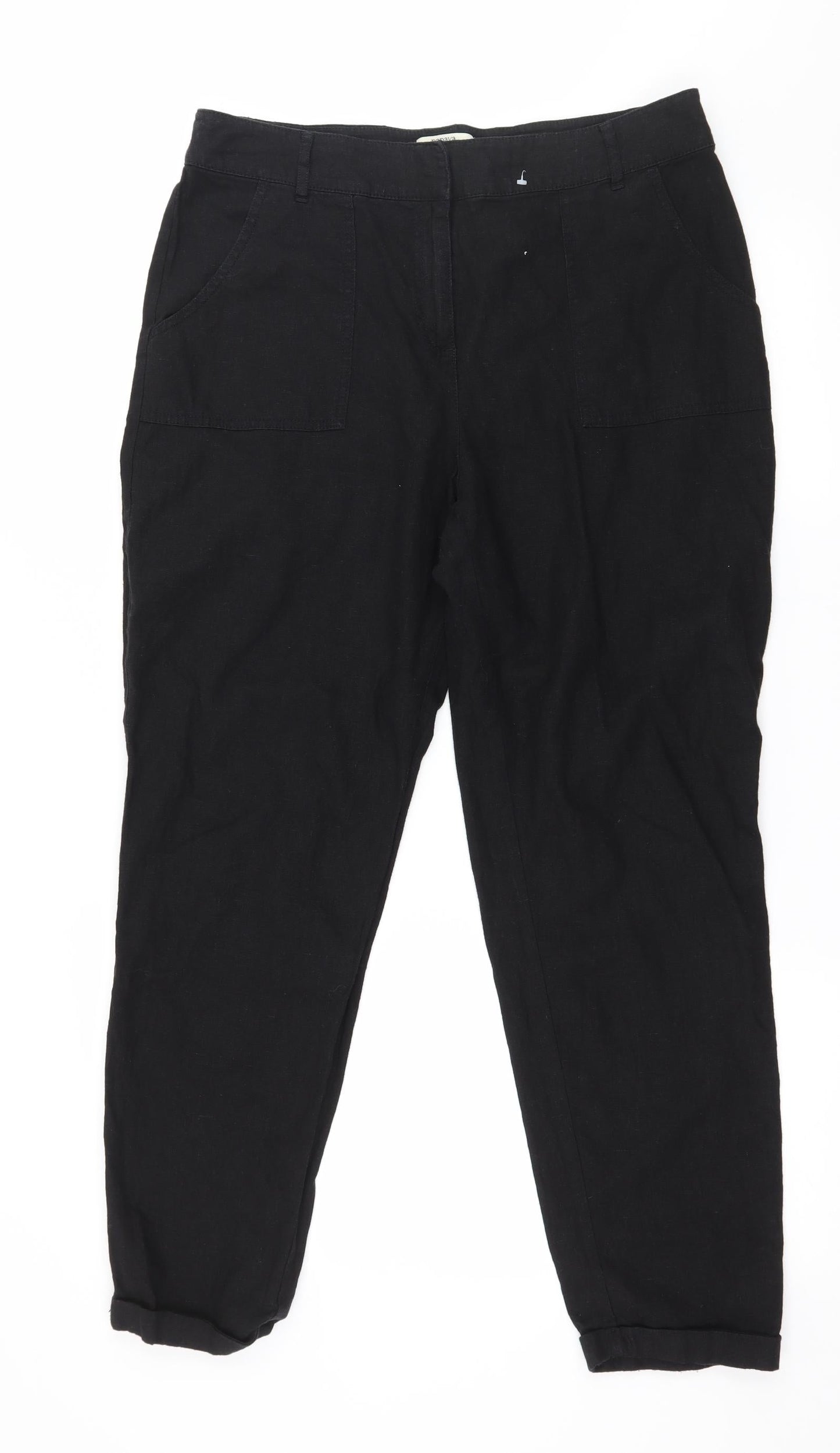 Womens UK Size 34 in Papaya Regular Fit  Black Trousers