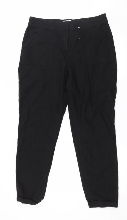 Womens UK Size 34 in Papaya Regular Fit  Black Trousers
