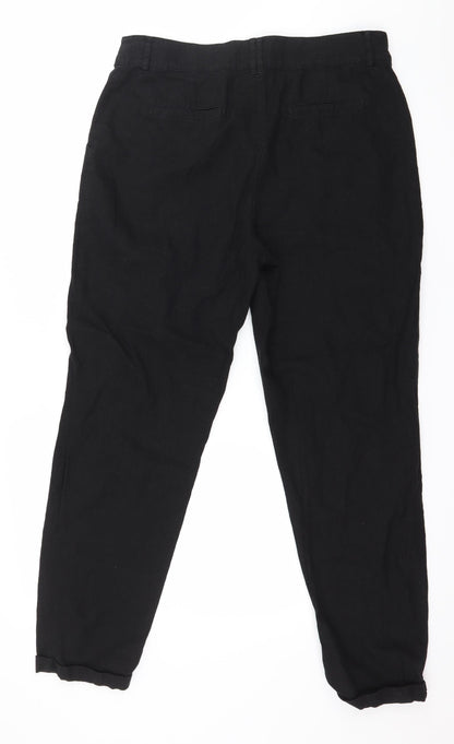 Womens UK Size 34 in Papaya Regular Fit  Black Trousers