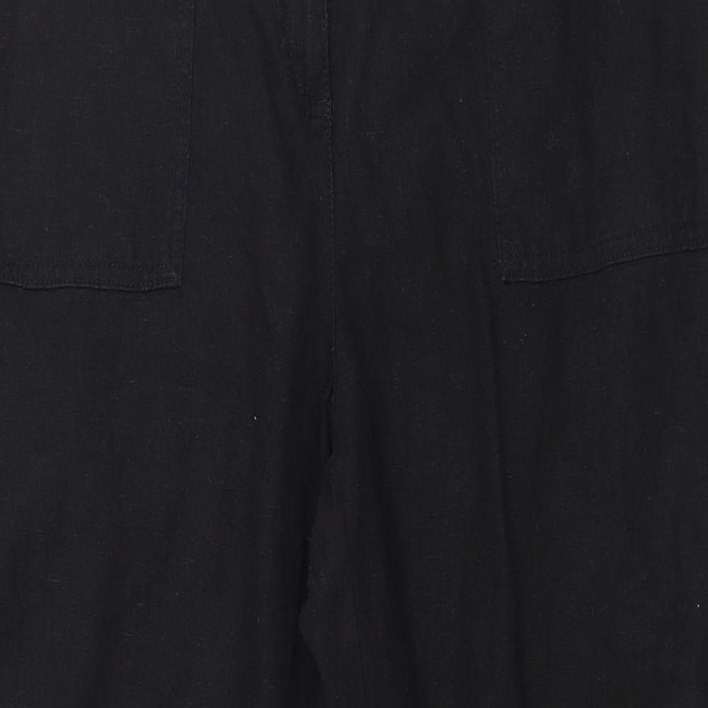 Womens UK Size 34 in Papaya Regular Fit  Black Trousers
