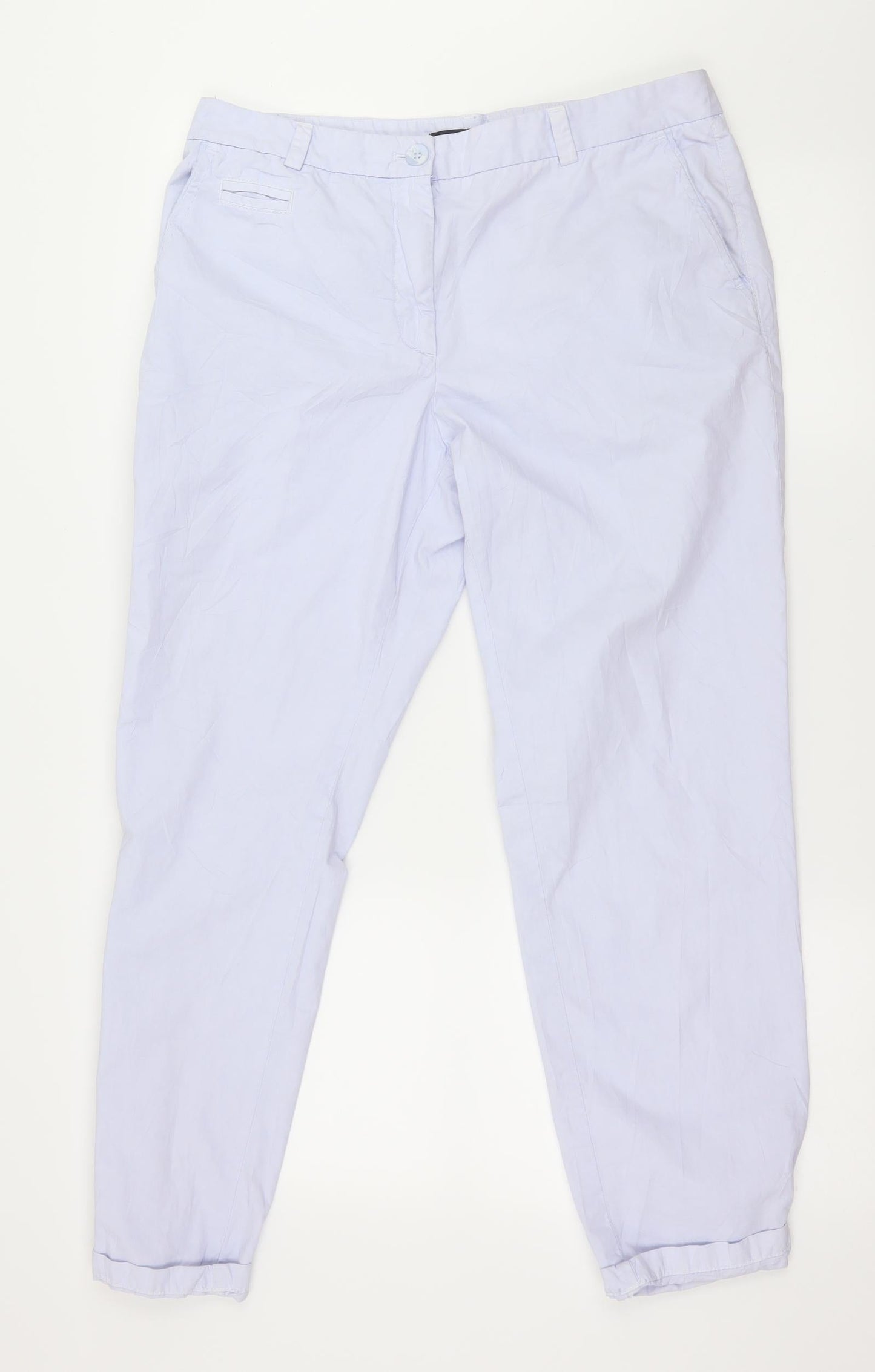 Womens UK Size 14 Marks and Spencer Regular Fit  Blue Trousers