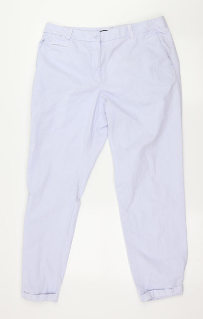 Womens UK Size 14 Marks and Spencer Regular Fit  Blue Trousers