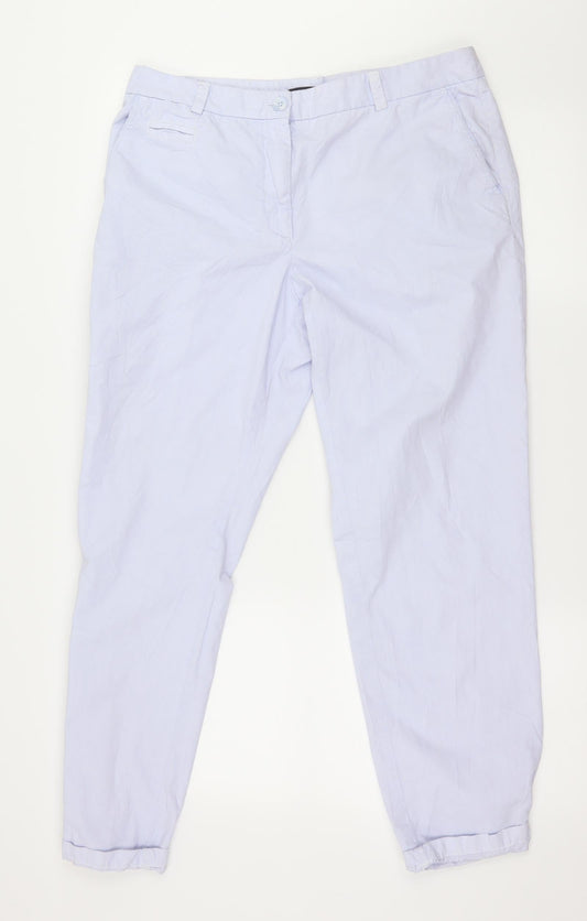Womens UK Size 14 Marks and Spencer Regular Fit  Blue Trousers