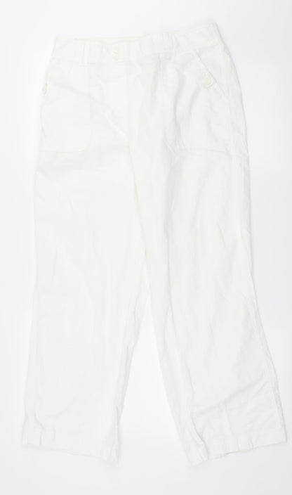 Womens UK Size 12 Bonmarché Regular Fit  White Trousers