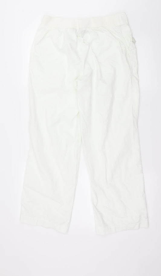 Womens UK Size 12 Bonmarché Regular Fit  White Trousers