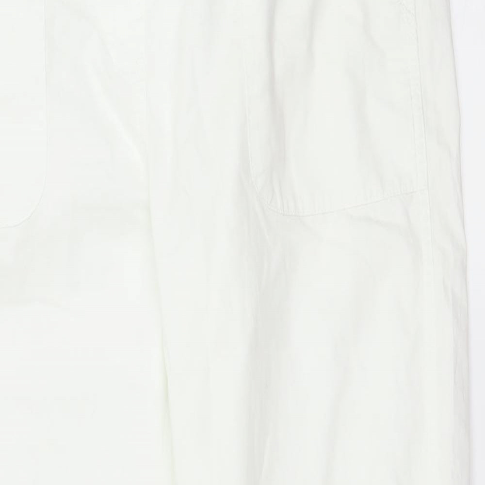 Womens UK Size 12 Bonmarché Regular Fit  White Trousers
