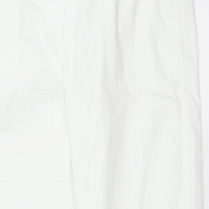 Womens UK Size 12 Bonmarché Regular Fit  White Trousers