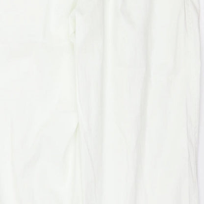 Womens UK Size 12 Bonmarché Regular Fit  White Trousers