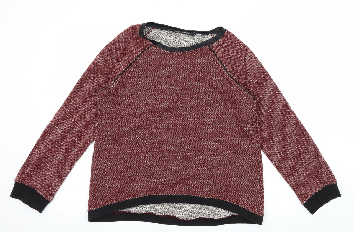 Lafayette Collection Womens Red Striped Jersey Pullover Sweatshirt Size M
