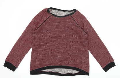 Lafayette Collection Womens Red Striped Jersey Pullover Sweatshirt Size M