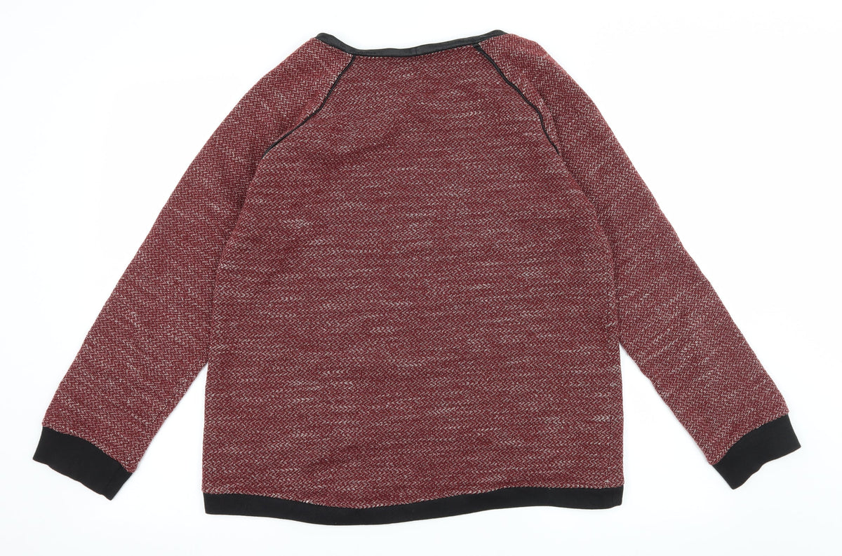 Lafayette Collection Womens Red Striped Jersey Pullover Sweatshirt Size M