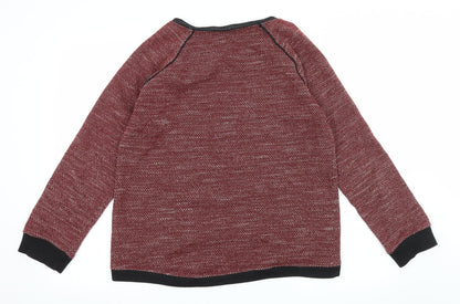 Lafayette Collection Womens Red Striped Jersey Pullover Sweatshirt Size M
