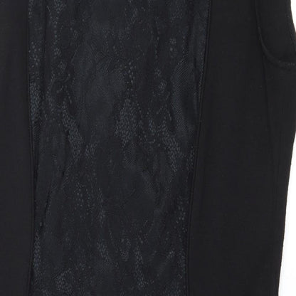 George Womens Black Batik Jersey A-Line  Size 12