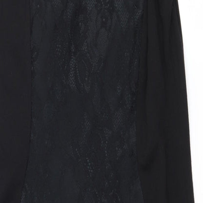 George Womens Black Batik Jersey A-Line  Size 12