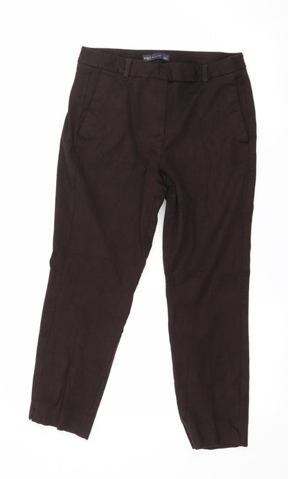 Womens UK Size 10 Marks and Spencer Regular Fit  Brown Trousers