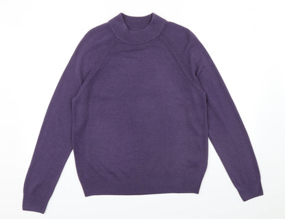 M&S Womens Purple   Henley Jumper Size 14