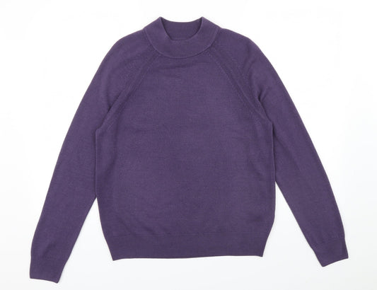 Marks & Spencer Womens Purple   Henley Jumper Size 14