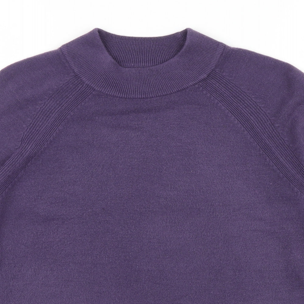 M&S Womens Purple   Henley Jumper Size 14
