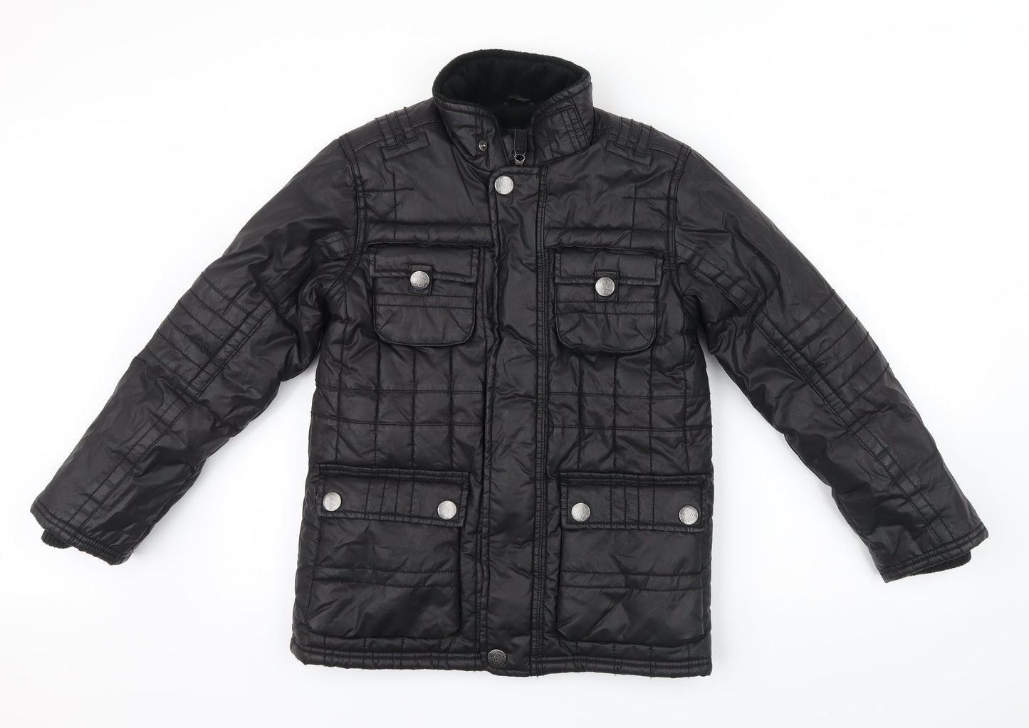 Rocha John Rocha Boys Black Colourblock  Basic Coat Coat