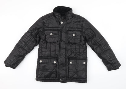Rocha John Rocha Boys Black Colourblock  Basic Coat Coat