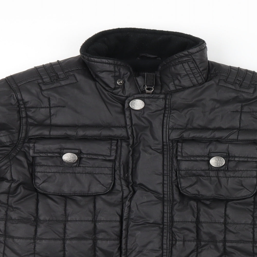 Rocha John Rocha Boys Black Colourblock  Basic Coat Coat