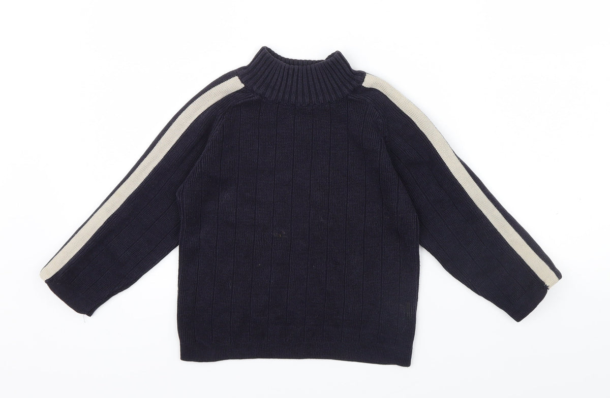 BHS Boys Blue Striped  Pullover Jumper Size 6 Years