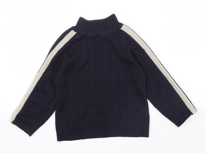 BHS Boys Blue Striped  Pullover Jumper Size 6 Years