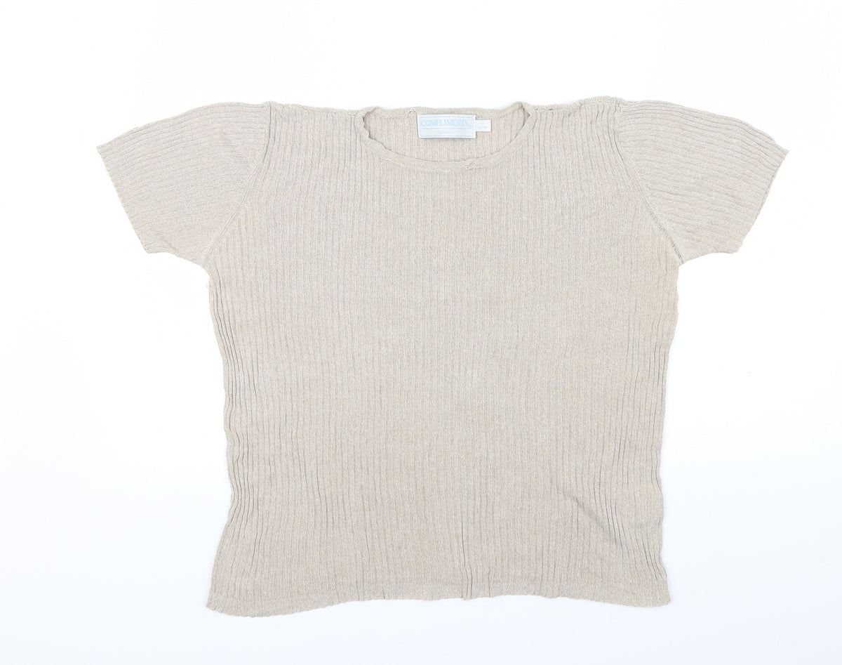 COMLIMENTS Womens Gold   Pullover Jumper Size M