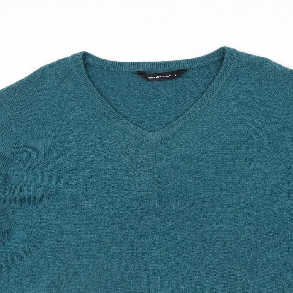Cedar Wood State Mens Blue   Pullover Jumper Size L