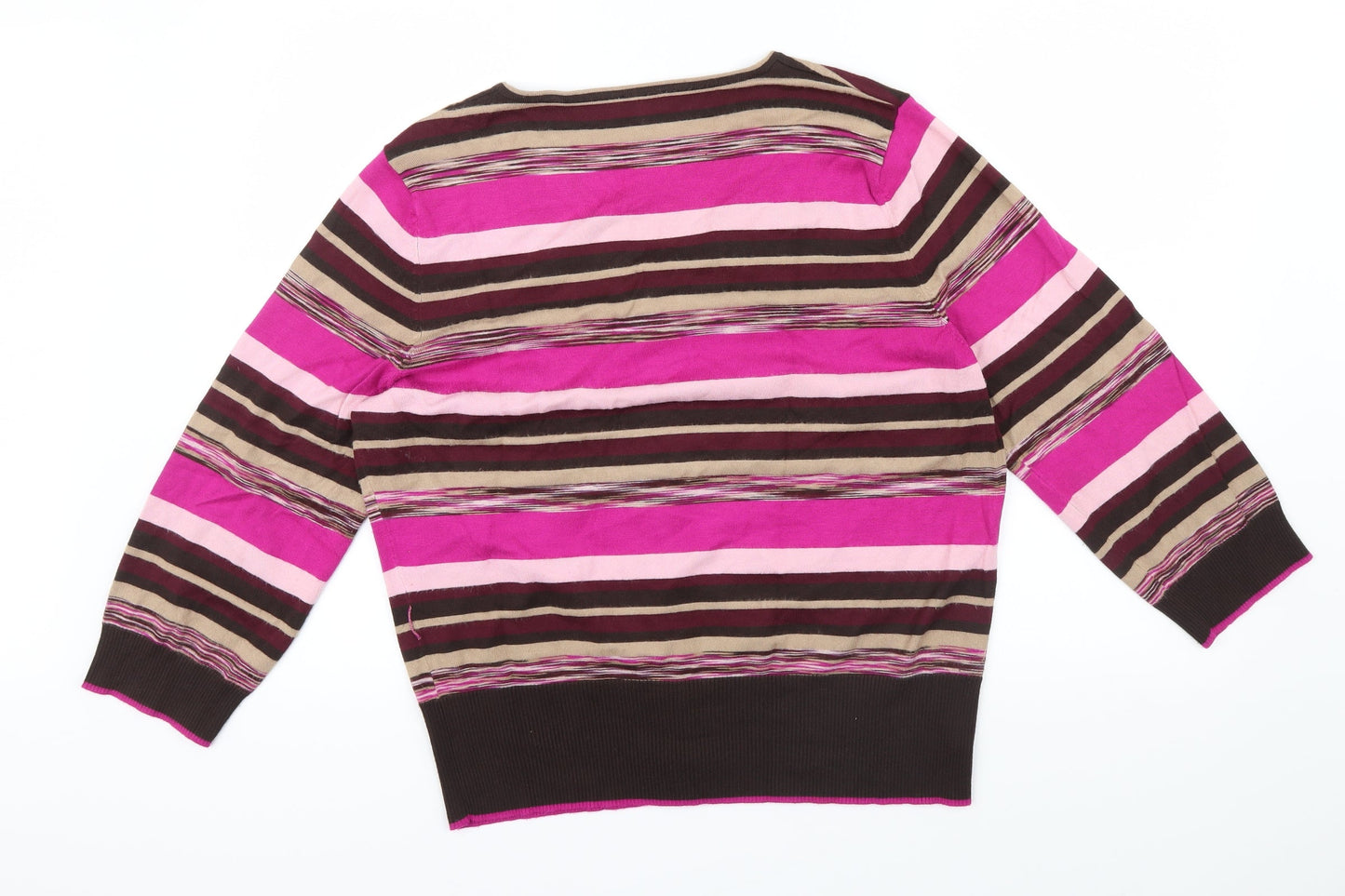CG Womens Multicoloured Striped  Cardigan Jumper Size XL