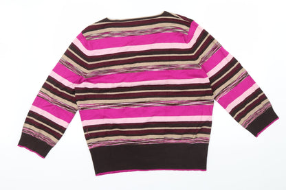 CG Womens Multicoloured Striped  Cardigan Jumper Size XL