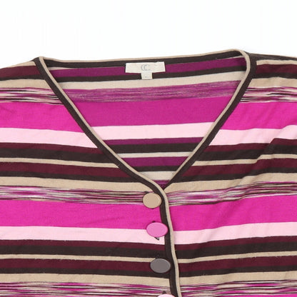 CG Womens Multicoloured Striped  Cardigan Jumper Size XL