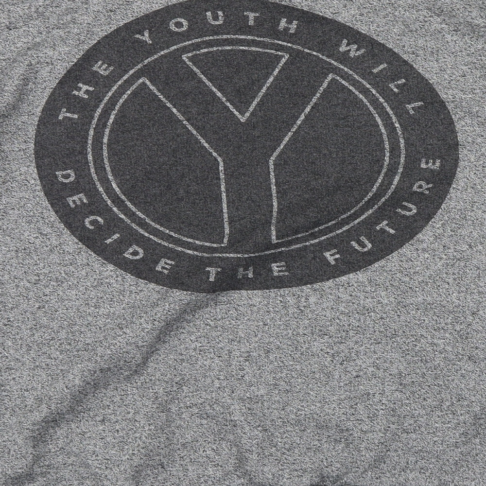 Divided Mens Grey Houndstooth  Pullover Jumper Size M