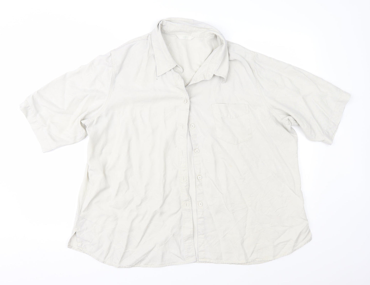 Womens UK Size 22 Marks and Spencer Grey Basic Button-Up