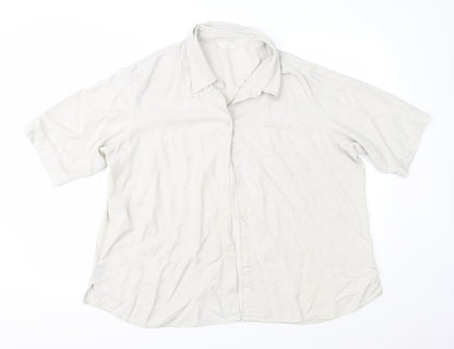 Womens UK Size 22 Marks and Spencer Grey Basic Button-Up