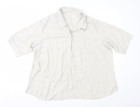 Womens UK Size 22 Marks and Spencer Grey Basic Button-Up