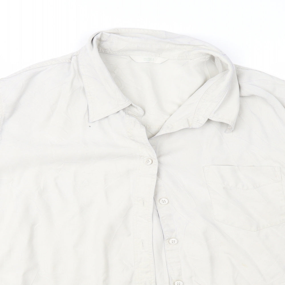 Womens UK Size 22 Marks and Spencer Grey Basic Button-Up