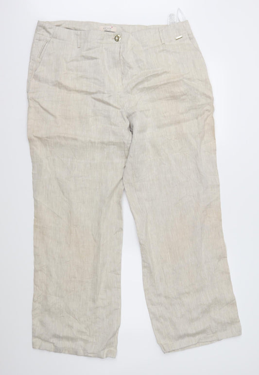 Per Una Womens Beige   Trousers  Size 18 L30 in