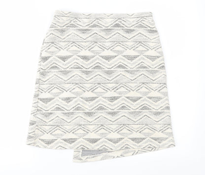 NEXT Womens Beige Geometric  Straight & Pencil Skirt Size 10