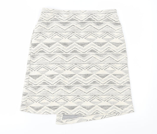 NEXT Womens Beige Geometric  Straight & Pencil Skirt Size 10