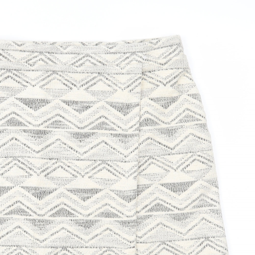 NEXT Womens Beige Geometric  Straight & Pencil Skirt Size 10