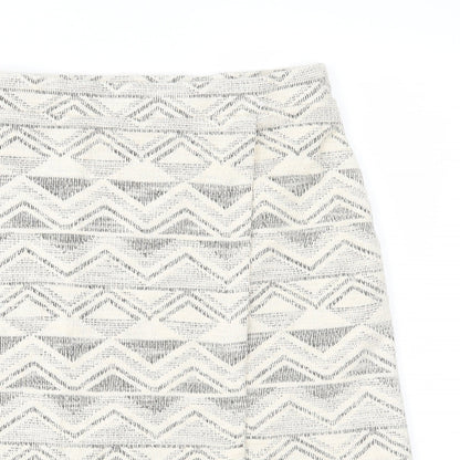 NEXT Womens Beige Geometric  Straight & Pencil Skirt Size 10