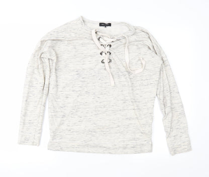 Womens UK Size 8 New Look Grey Basic Blouse
