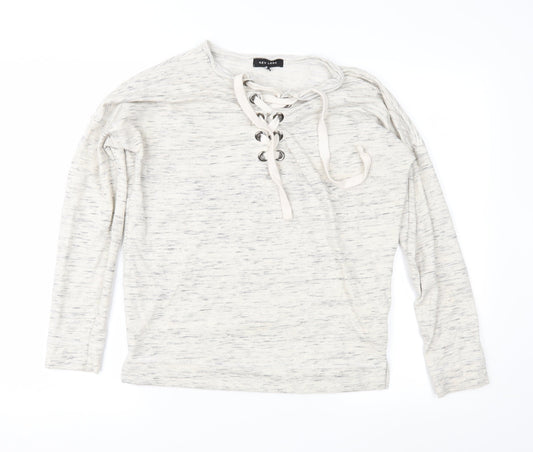 Womens UK Size 8 New Look Grey Basic Blouse